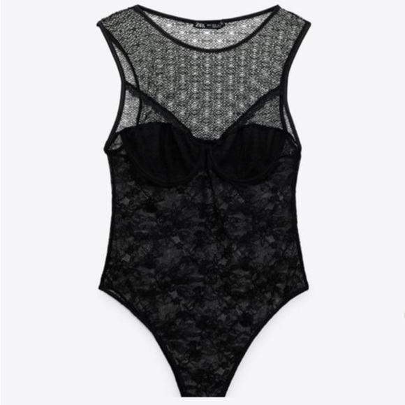 Zara Tops Zara Lace Bodysuit Poshmark